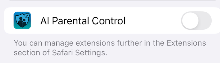 Enable AI Parental Control and click Done